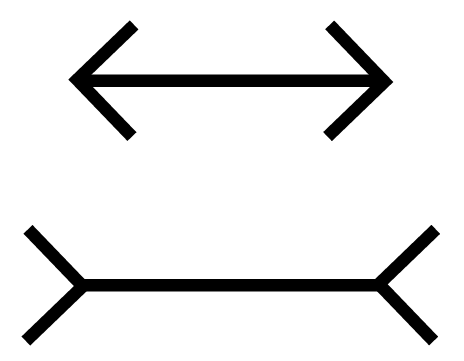 to lines with the same length which visually seen different